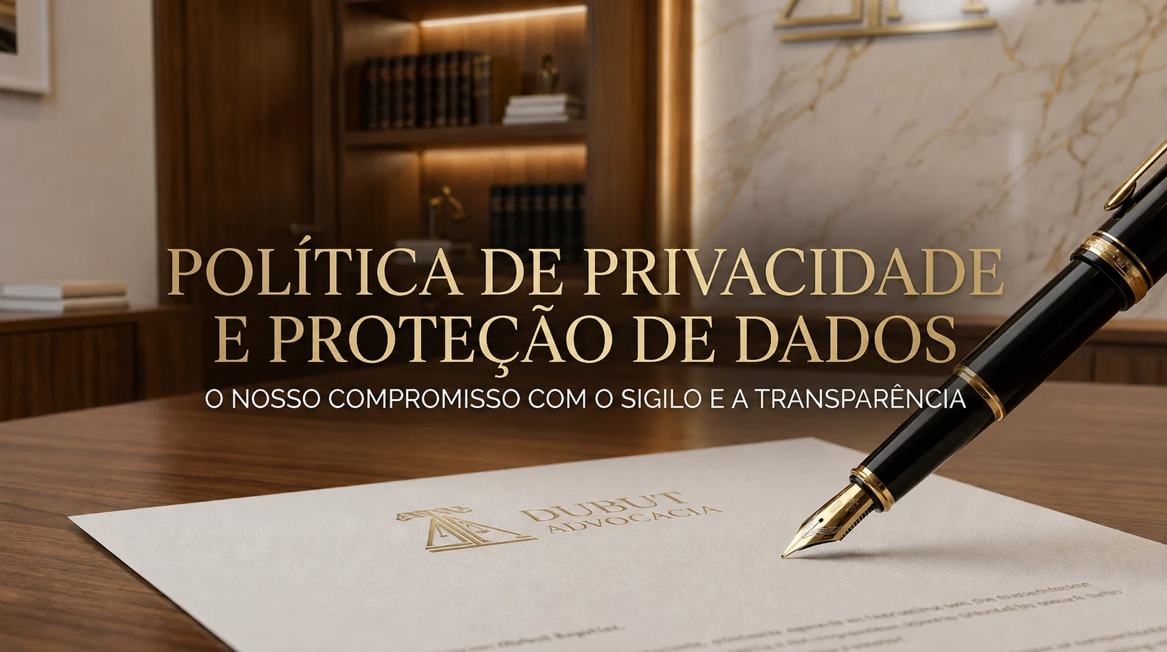 Banner da política de privacidade e proteção de dados da Dubut Advocacia