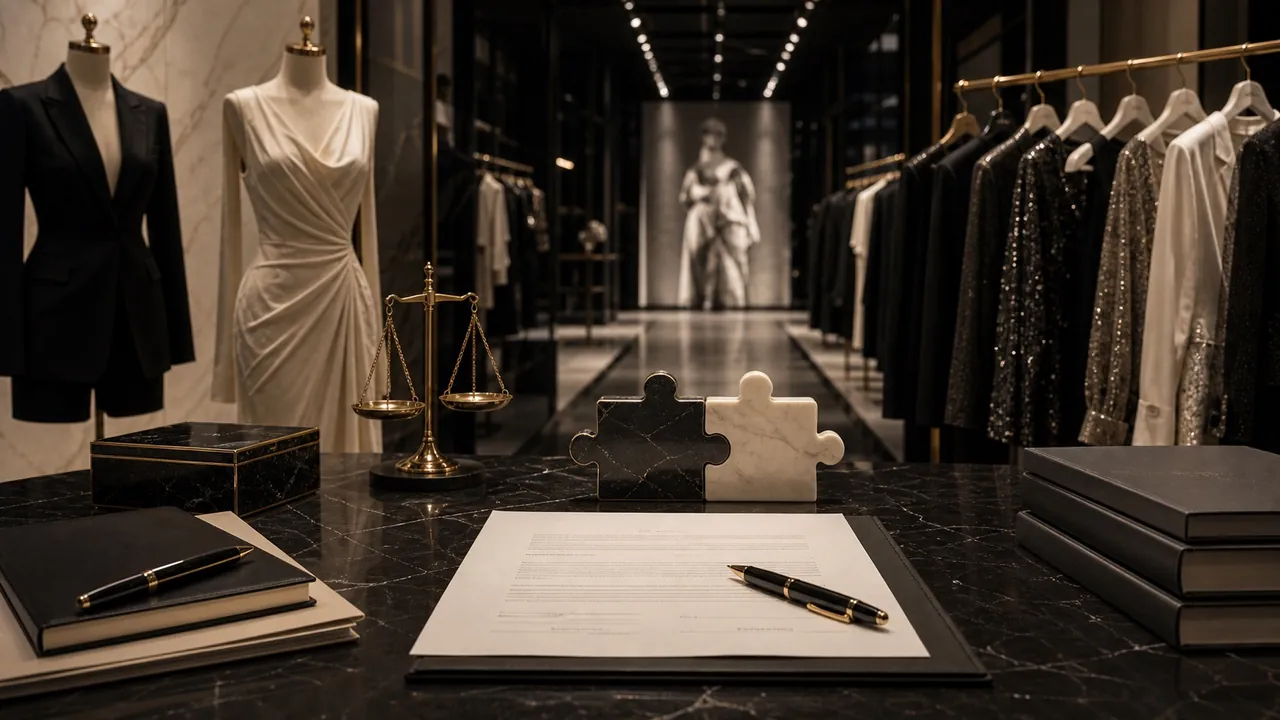 Ateliê de luxo com contrato de fusão empresarial